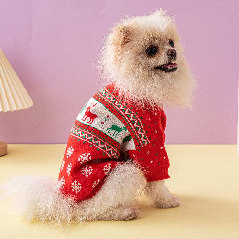 Christmas Tree and Elk Dog Sweater