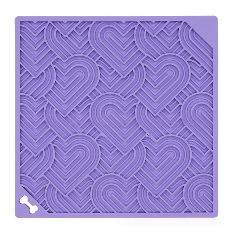 Square Heart-Shaped Suction Cup Licking Mat
