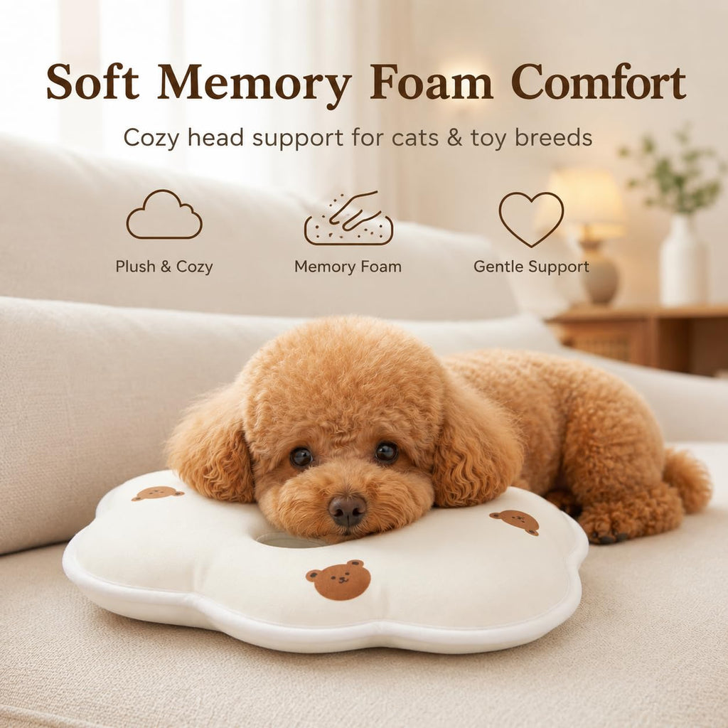 Bear-Shaped Memory Foam Pillow For Small Dogs