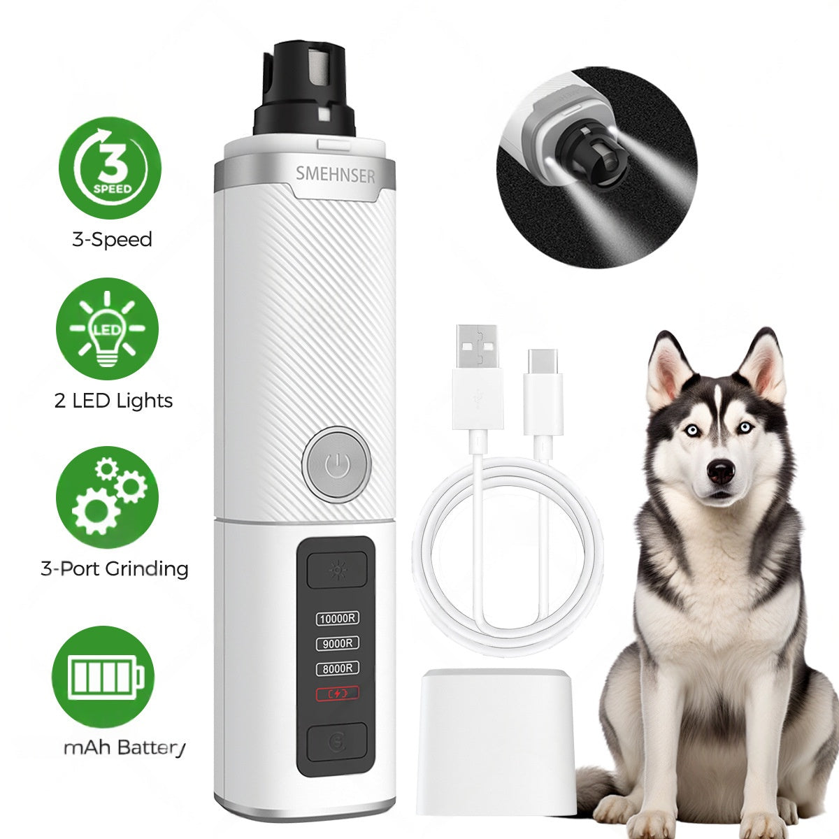 High-Speed LED Dual-Light Fully Automatic Pet Nail Clipper