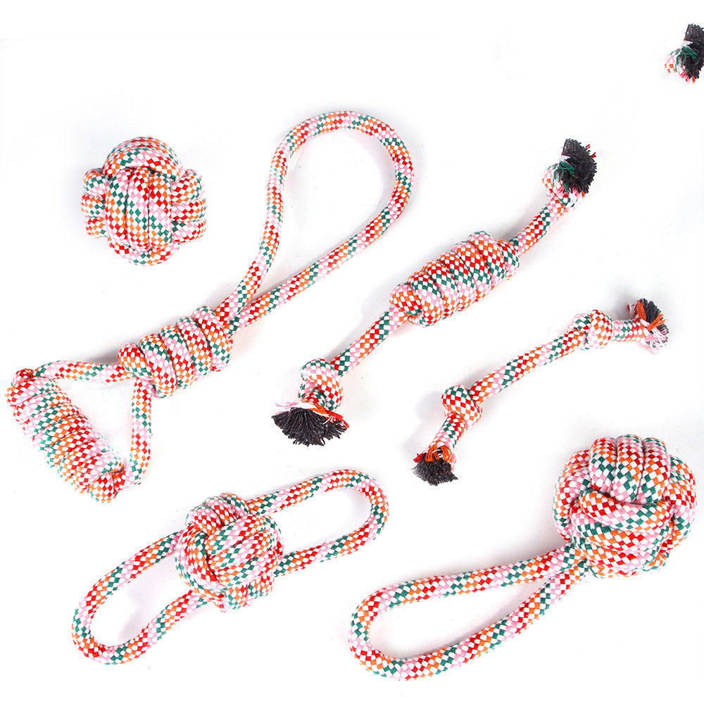 Dog Bite-Resistant Cleansing Cotton Rope Knot Set