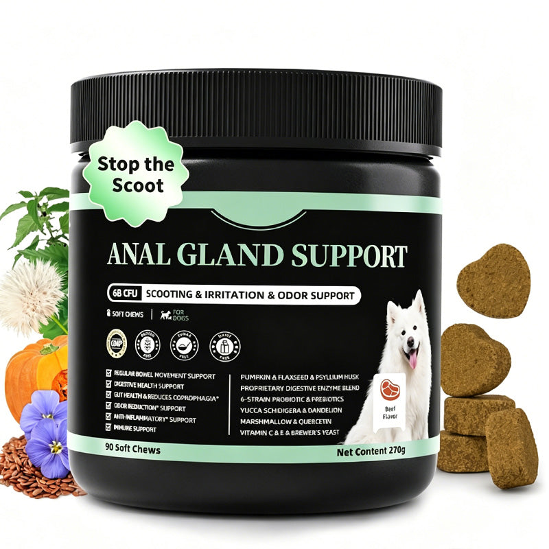 Dog Probiotics Digestive Enzymes,Pumpkin Fiber Chews For Gut Health, Constipation Upset Stomach Relief, Gas & Stool Support, Chicken Flavor