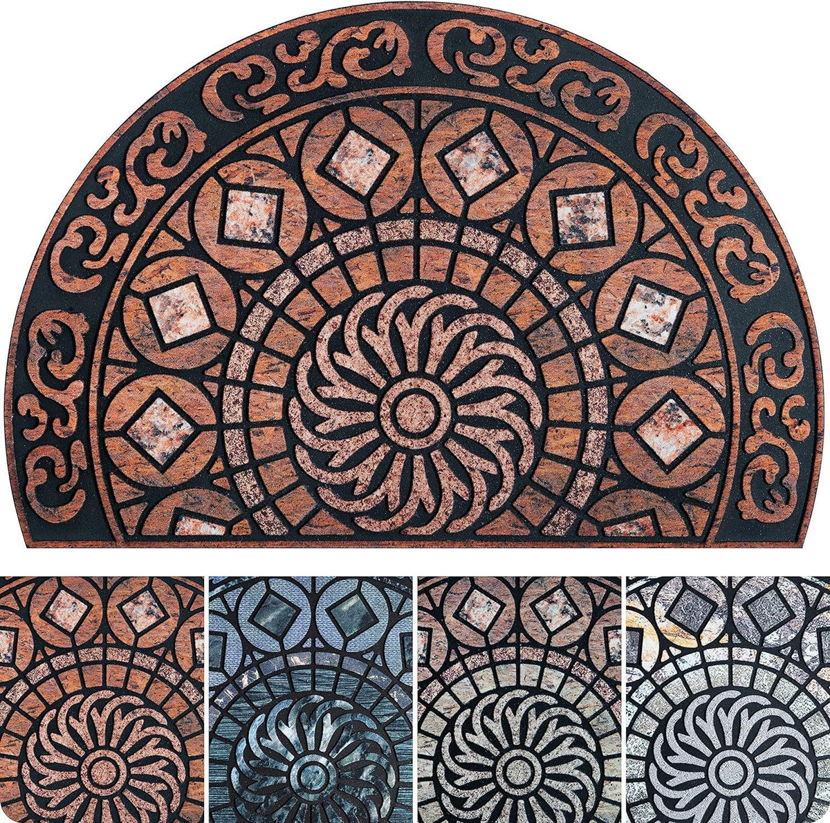 American-Style Semi-Circular Household Entrywaybathroom Absorbent Non-Slip Doormat