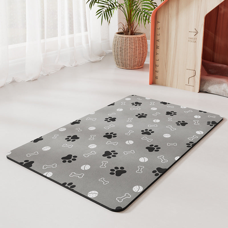 Minimalist Pet Feeding Mat Repeated Washing Water-Absorbing Non-Slip Mat Rest Sleep
