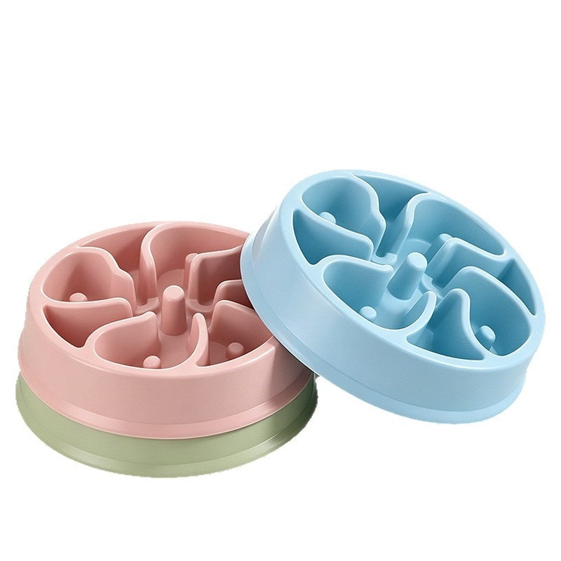 Plastic Anti-Choking Slow-Feeding Pet Bowl