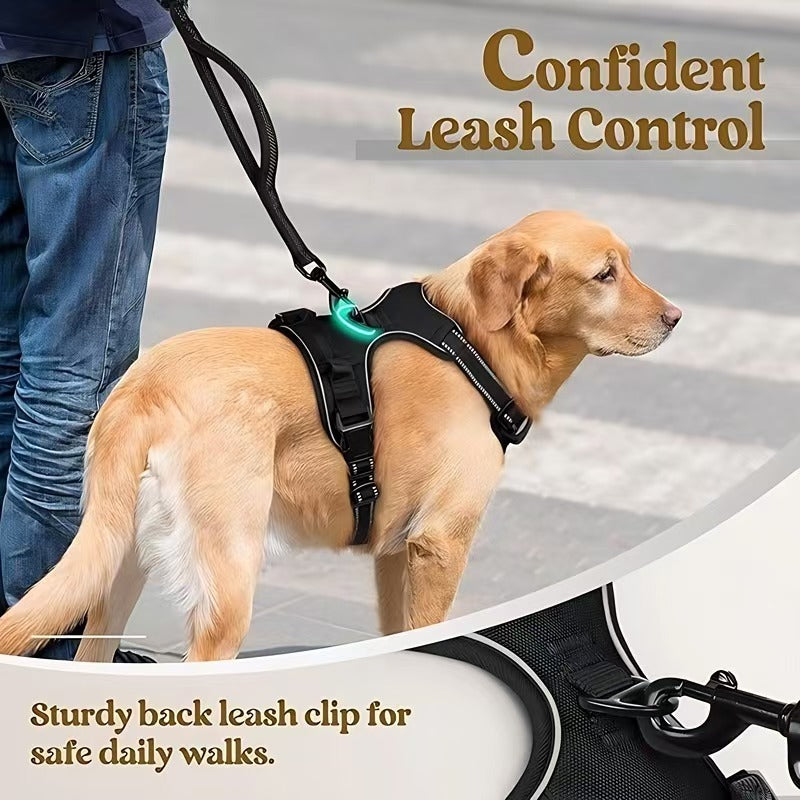Multi-Layer All-In-One Pet Dog Harness And Leash Set - Durable Nylon Walking Rope For Small Medium Large Dogs Outdoor Training