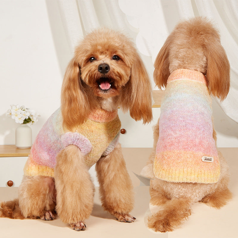 Soft Rainbow Circle Dog Sweater