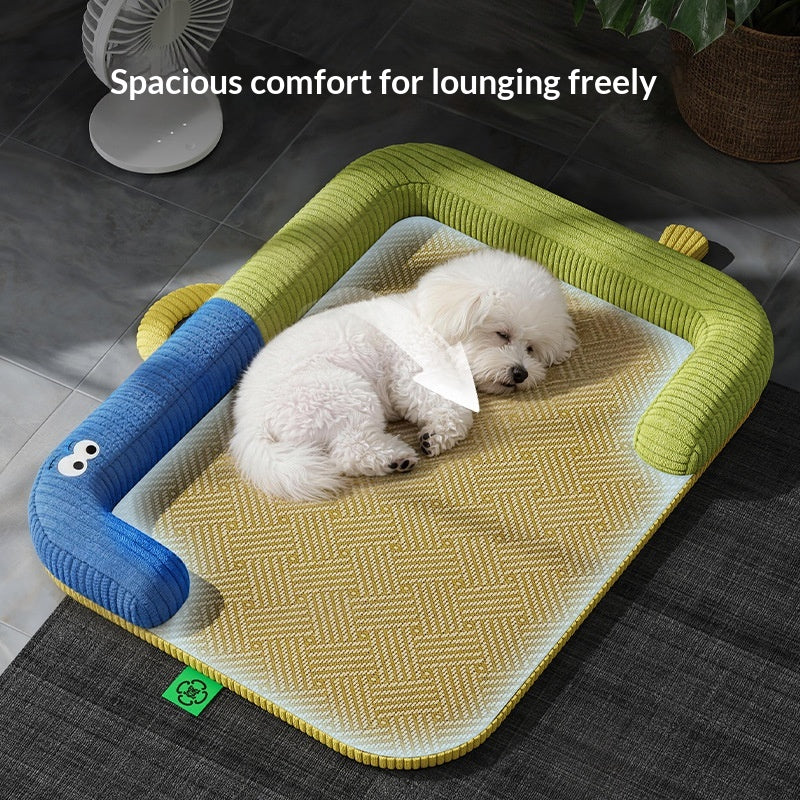 Color-Block Cooling Mat With Neck Support