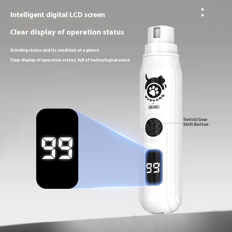 Electric Pet Nail Device With Power Display