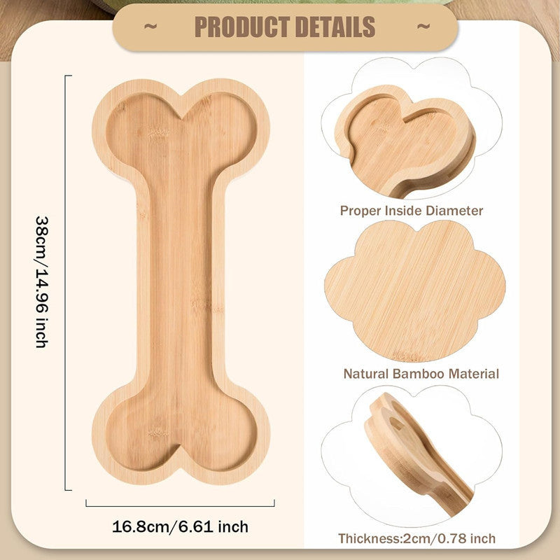 Dog-Paw-Shaped Bone Wooden Or Bamboo Irregular Dinner Plate
