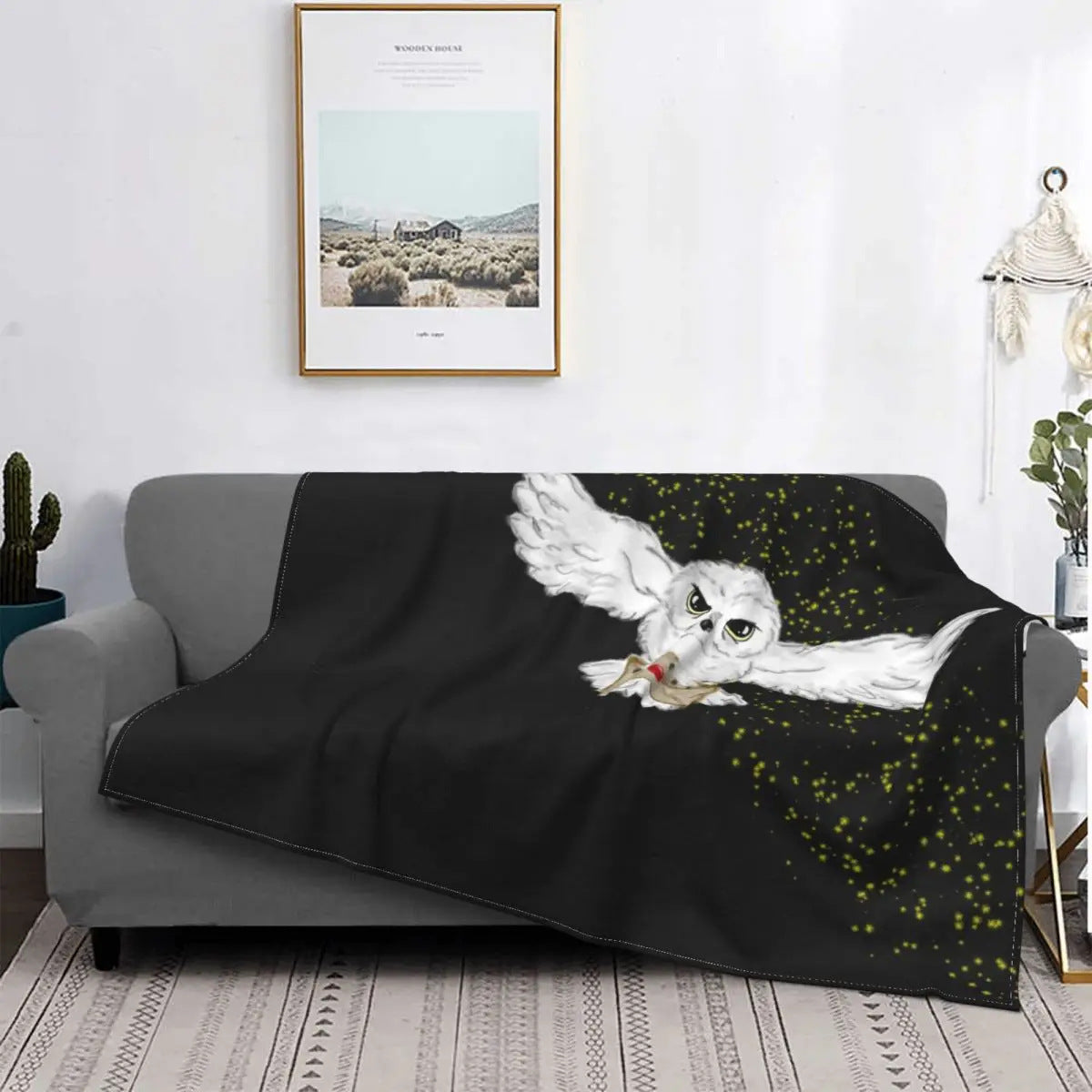 Gothic Halloween Witch Flannel Blanket