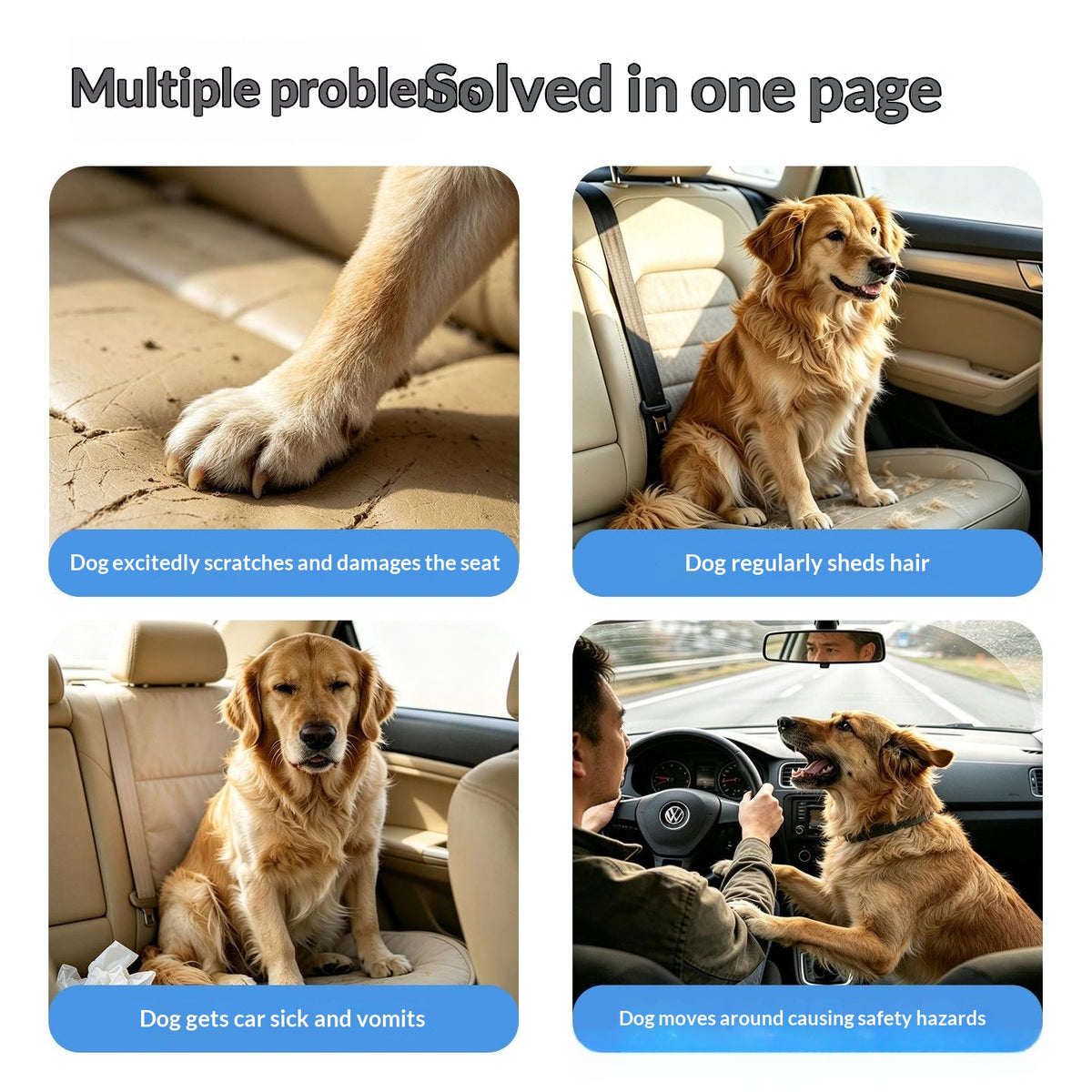 Multifunctional Pet Mat for Car Rear Seat