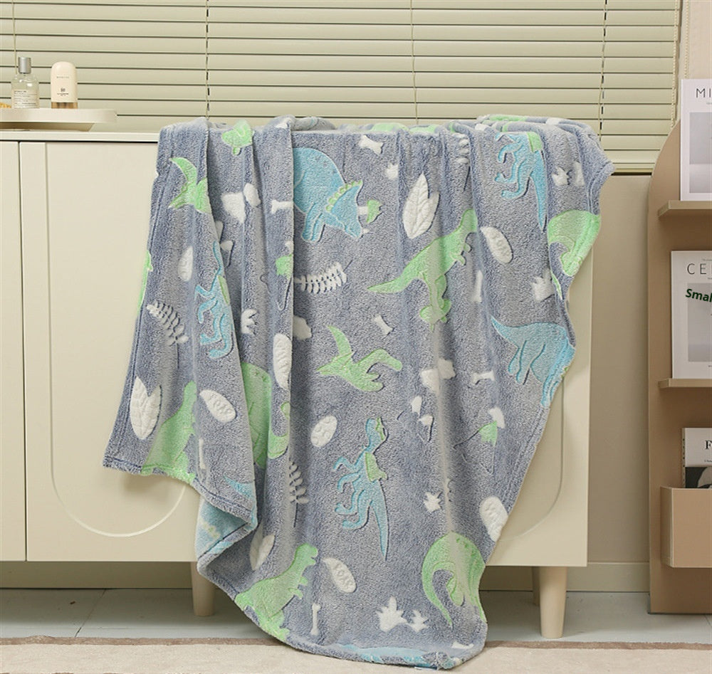 Soft Warm Glow-In-The-Dark Flannel Nap Blanket