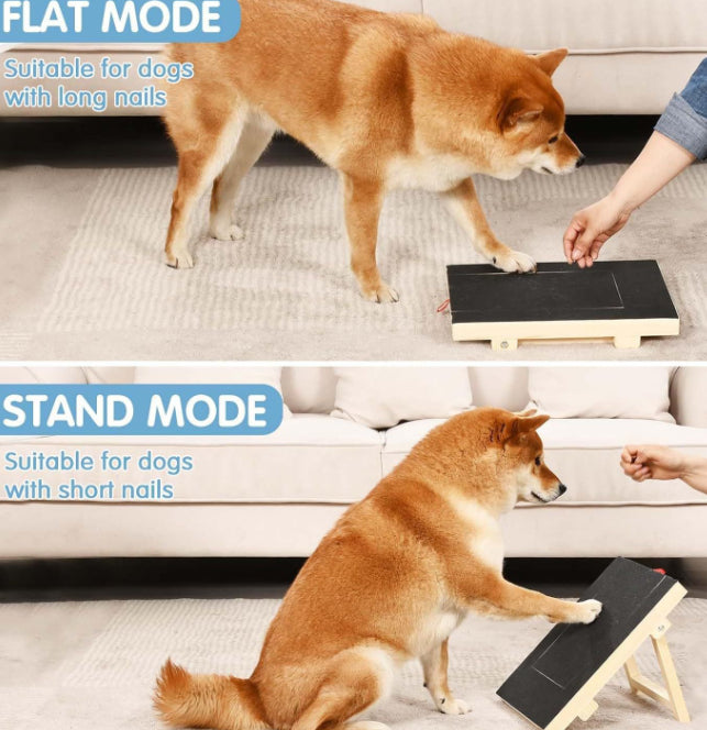 Adjustable Height Dog Scratcher Wooden Pull-Out Nail Scraper