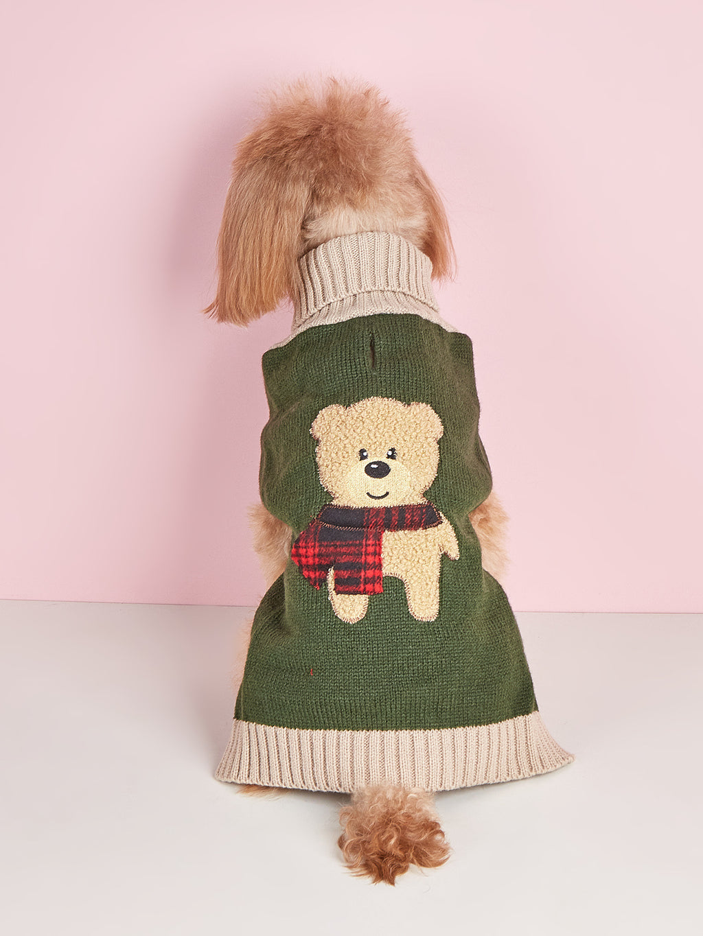 Army Green Bear Dog Sweater
