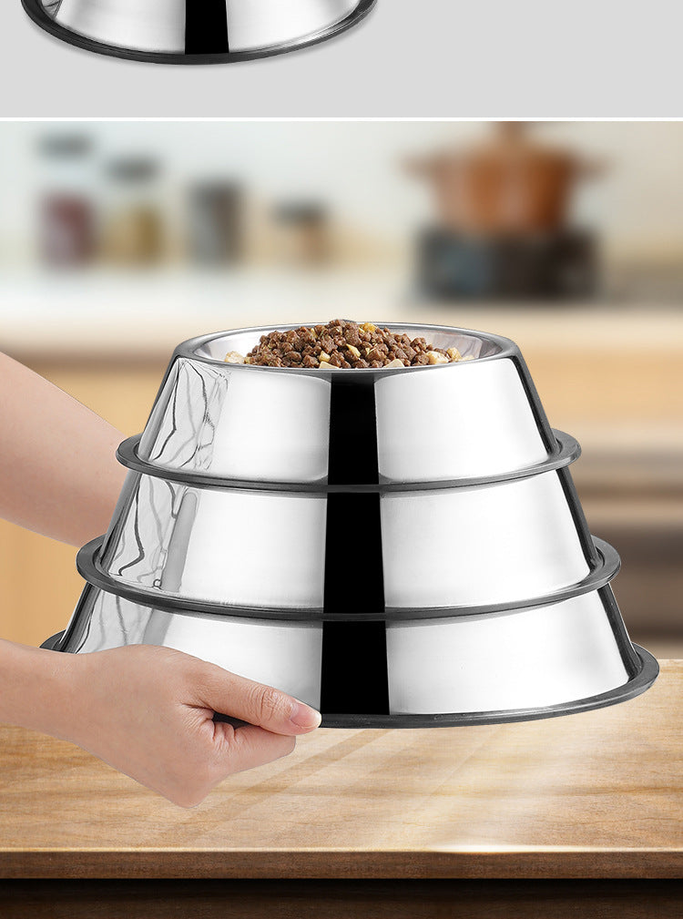 Stainless Steel Dog Bowl Anti-Fall Non-Slip