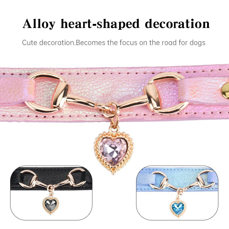 Rhinestone Accessories Pu Leather Collar For Small Dogs
