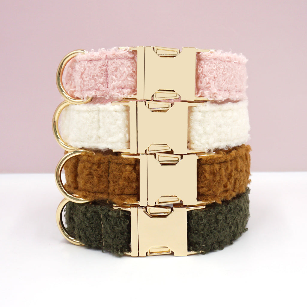Teddy Plush Pet Collar With Adjustable Lettering