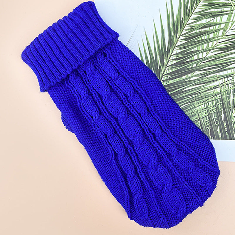 Thickened Cable-Knit Solid-Color Dog Sweater