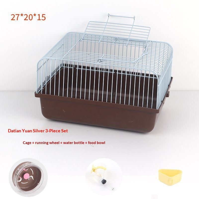 Small Pastoral-Style Pet Supply Set Including A Water Bottle A Food Bowl And A Running Wheel