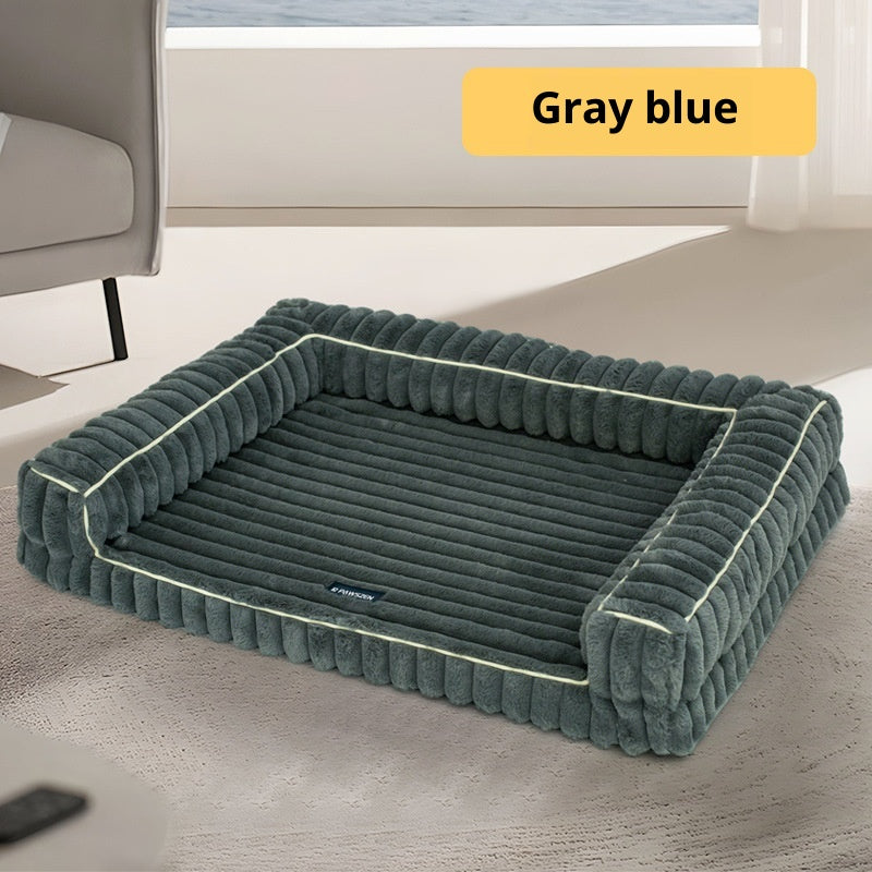 Kennel Stripe Dehaired Angora Removable Pet Bed