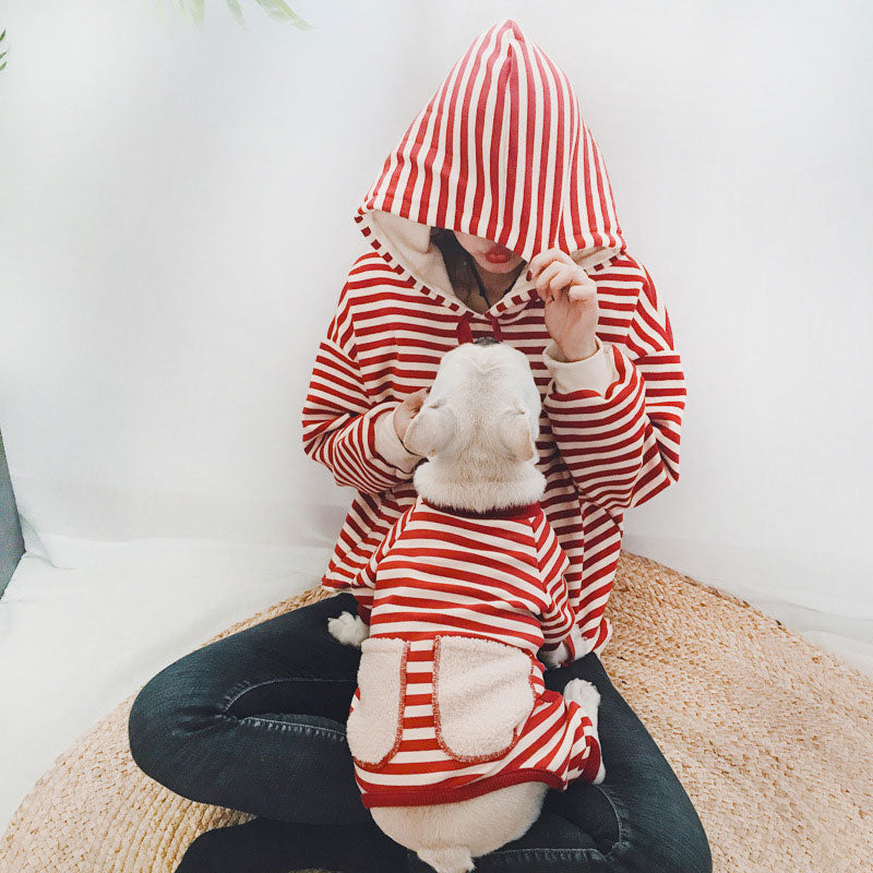 Pet Parent-Child Wear Striped Four-Legged Padded Sweater