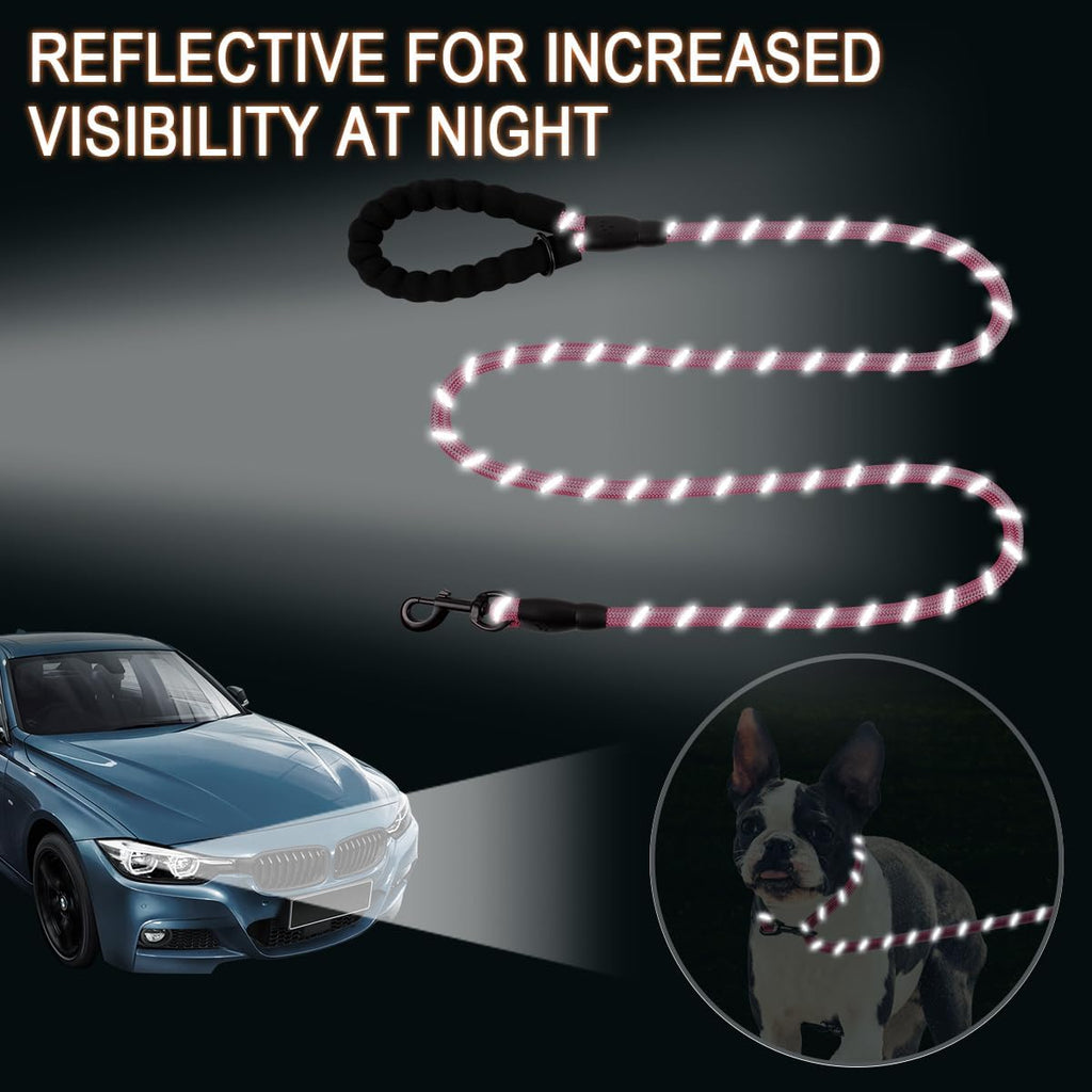 Dog Leashes For Large Dogs Heavy Duty Dog Leash 5 Ft With Comfortable Padded Handle And Highly Reflective Threads For Medium Large Dogs Walk