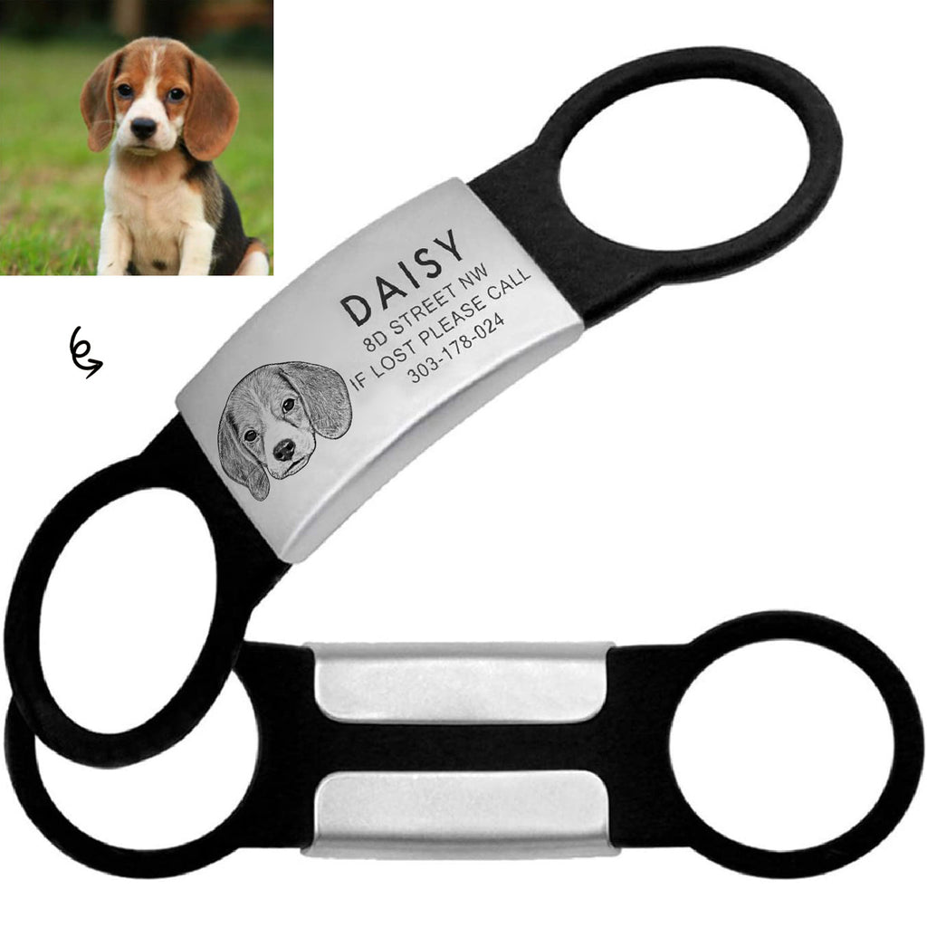 Dog Collar Bell Lettering Photo Tag