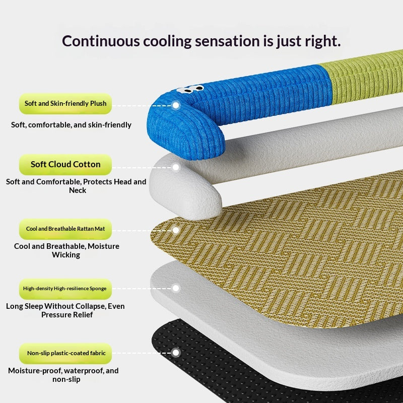 Color-Block Cooling Mat With Neck Support