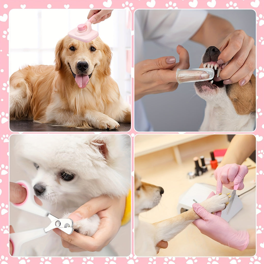 8-Piece Dog Beauty Tools Self-Cleaning Suit