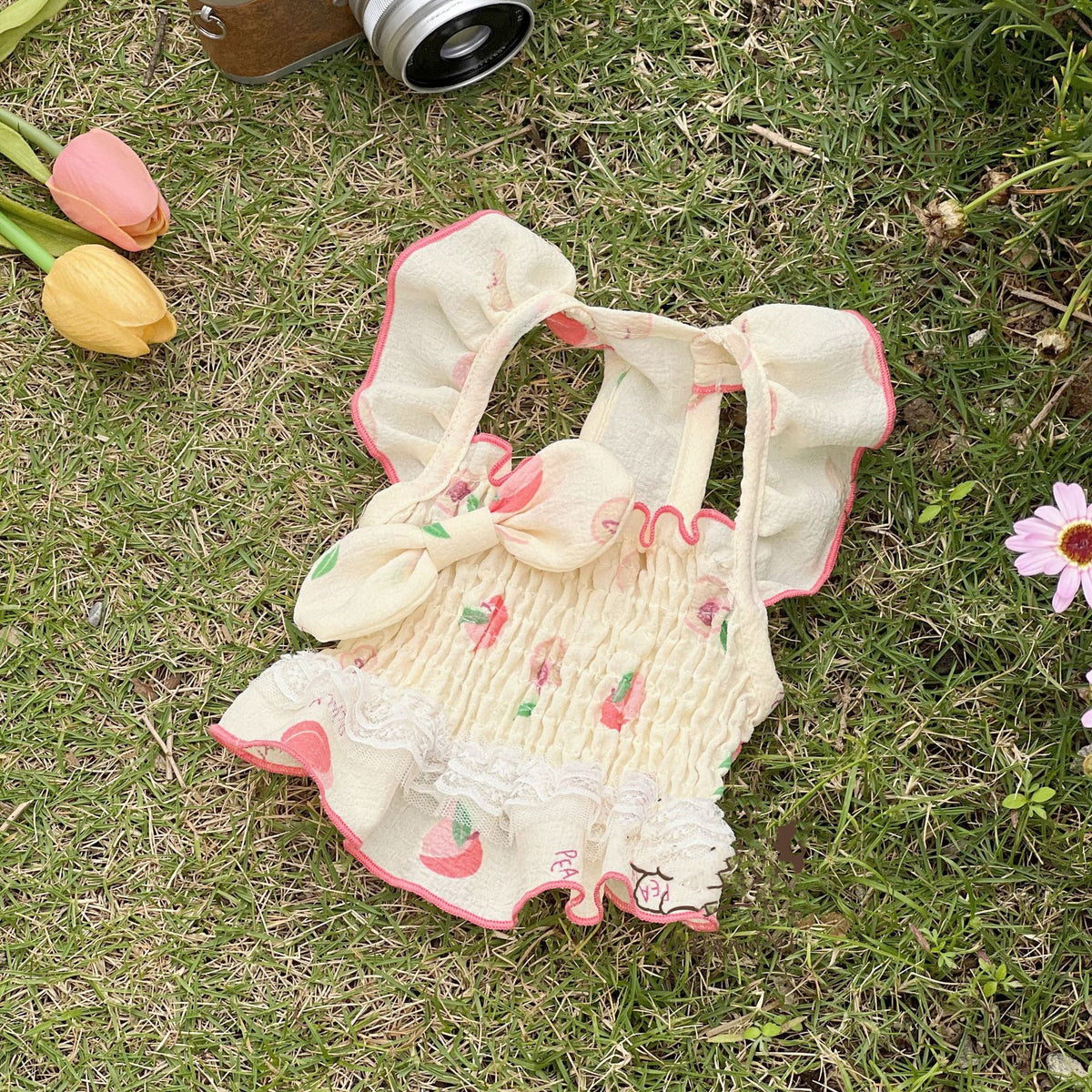 Fashion Peach Double Lace Skirt