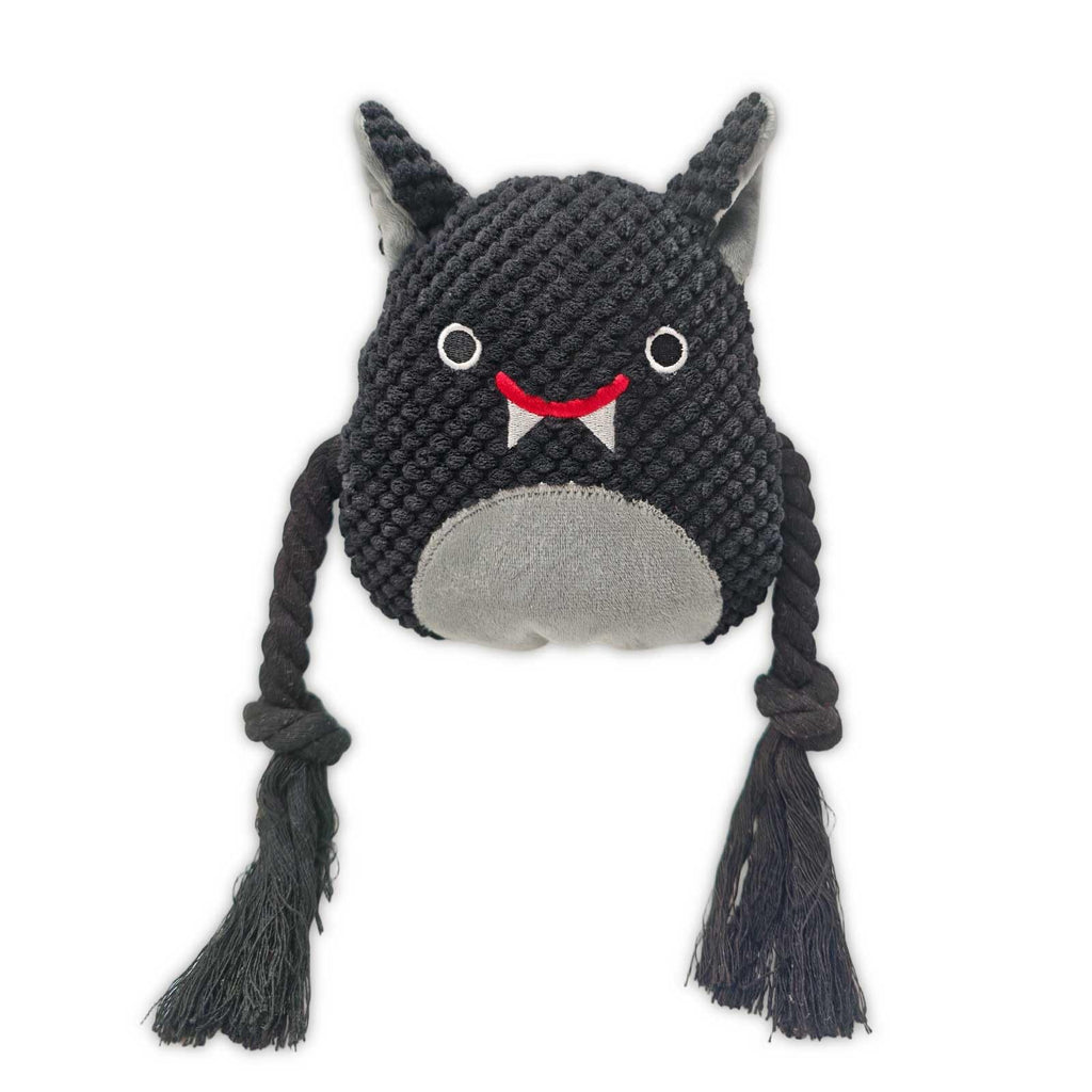 Black Bat Squeaky Plush Dog Chew Toy