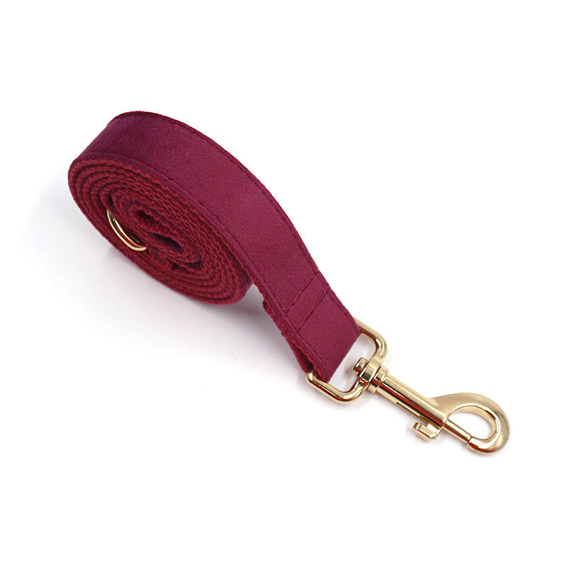 Soft Burgundy Velvet Dog Collar
