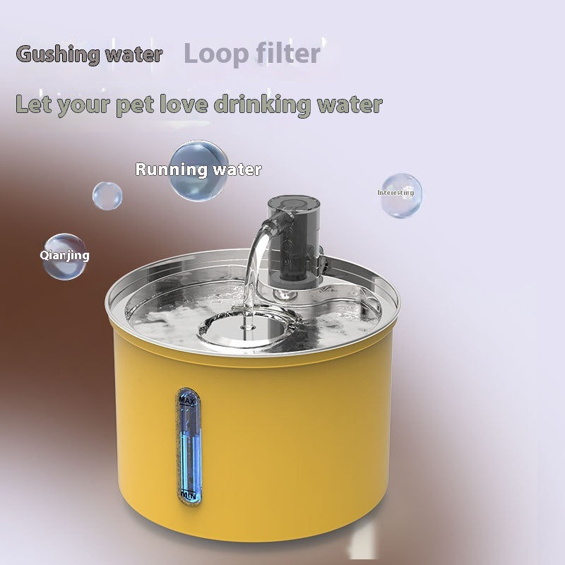 Pet Stainless Steel Plastic Spray Mute With See-Through Water Dispenser