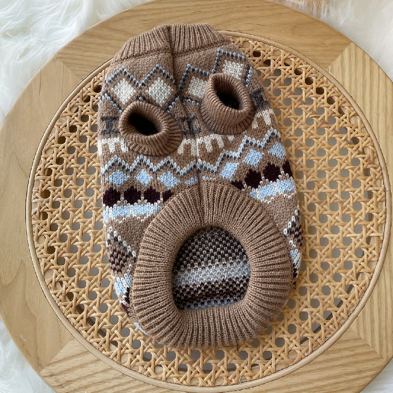 Brown Faux Mink Cashmere Dog Sweater