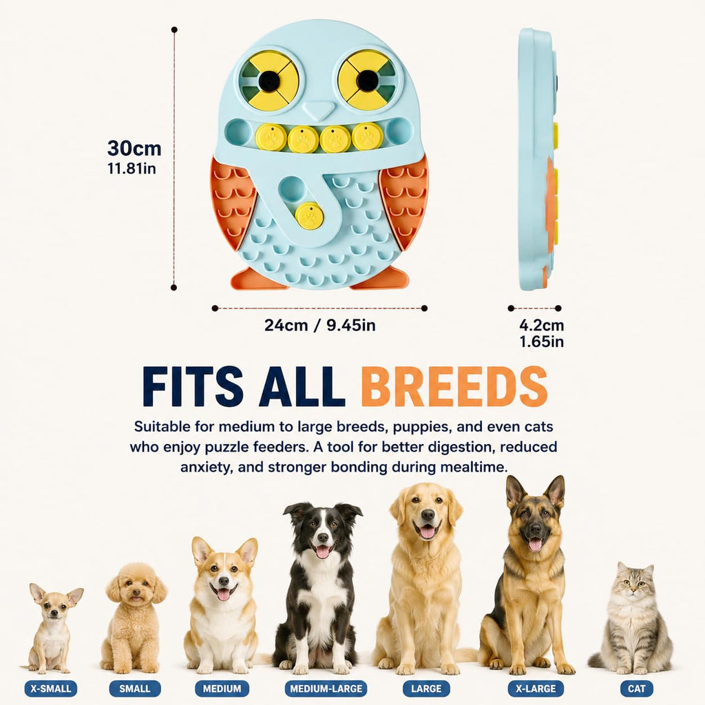 Slow Feeder Dog Bowl & Lick Mat, Interactive Puzzle Toy Fast Eaters, Treat Dispensing, Non-Slip Base, Small, Medium, Large Dogs,Sound Toy