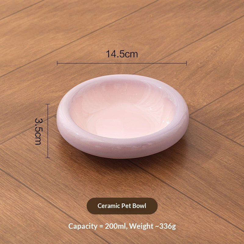 Candy-Colored Ceramic Pet Bowl