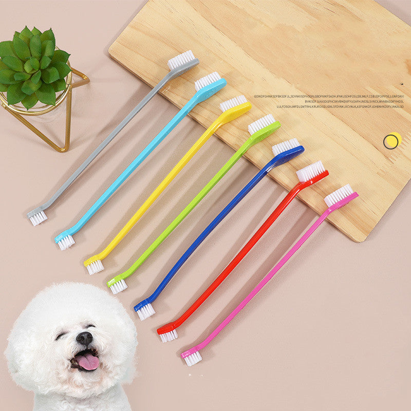 Long Handle Double Head Pet Toothbrush