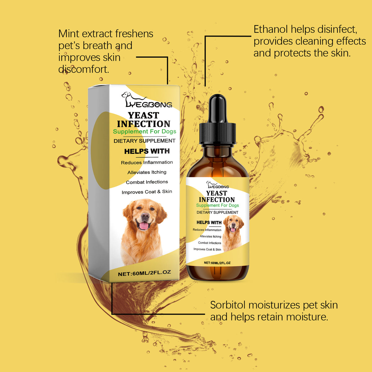 Herbal Yeast Supplement For Relieving Pet External Skin Care