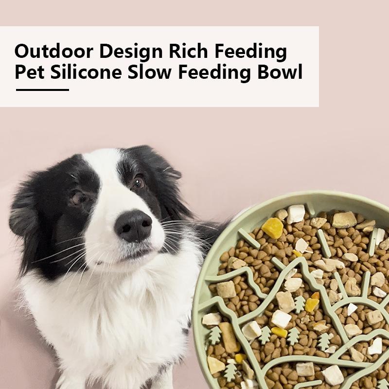 Slow-Feeding Silicone Dog Bowl
