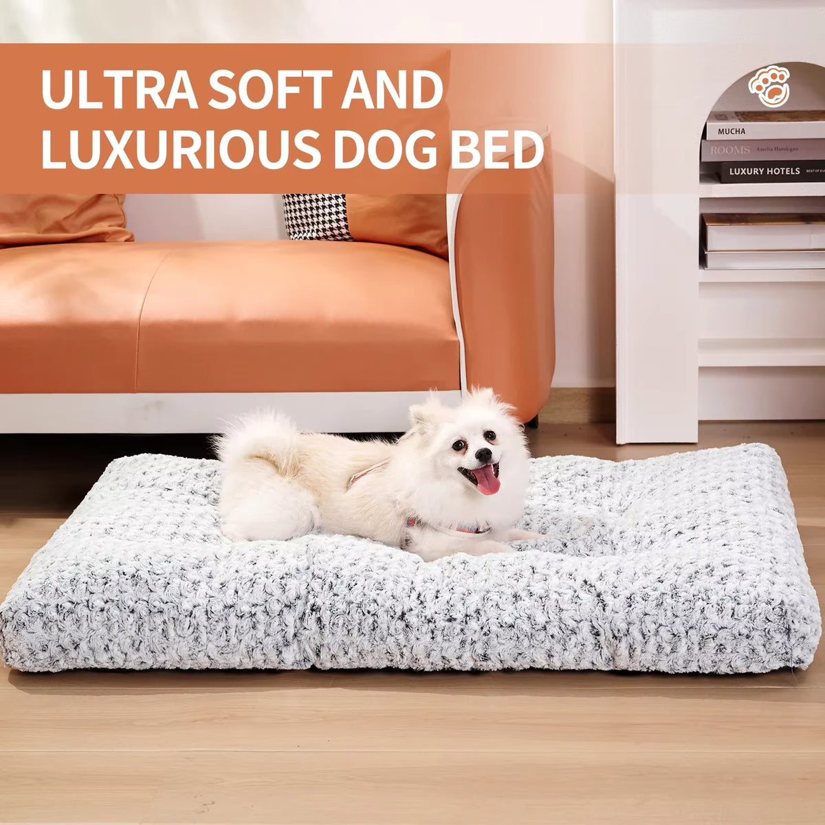 Washable Dog Bed, Luxurious Plush Dog Bed, Comfortable Dog Bed Mat, Anti-Slip Pet Sleeping Mat, Large, Giant, Medium, Small