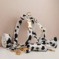 New Cows On White Background Dog Collar Bow Dog Back Suit
