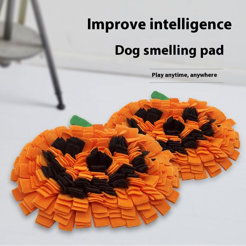 Pet Smell Mat Pumpkin Woollen Pad Anti-Choke Slow Food Training Mat