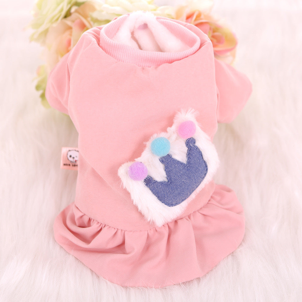 Two-Leg Fleece-Lined Plush Pet Coat