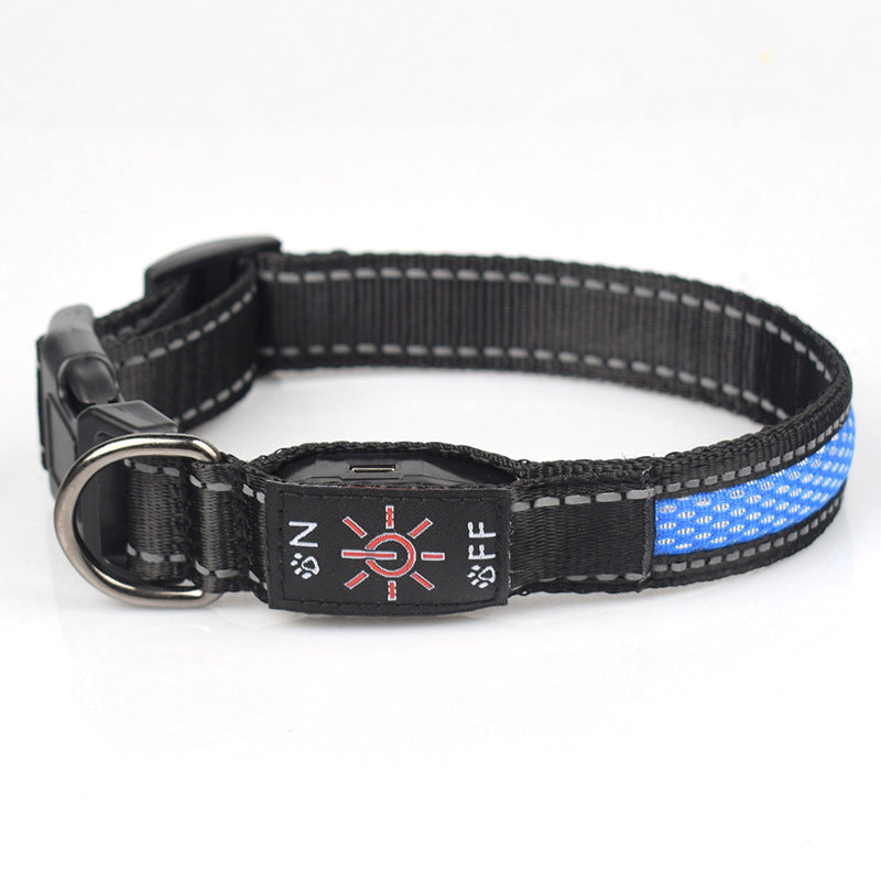 LED Luminous Nylon Mesh Dog Collar