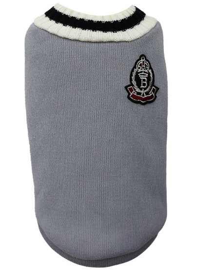 Knitted Dog Sweater V-Collar Preppy Style Fashion Pet Clothes