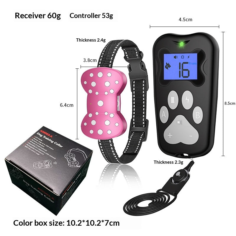 Electric-Shock Remote Dog Training Device Rechargeable Waterproof Long Range Ultrasonic Bark Control Collar