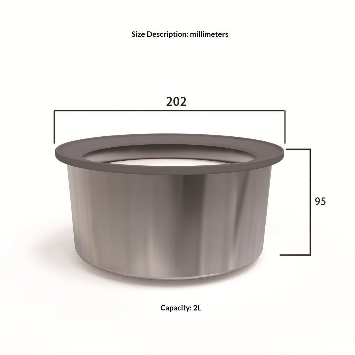 Pet Stainless Steel Water Bowl 2L No-Mess Floating Water Bowl