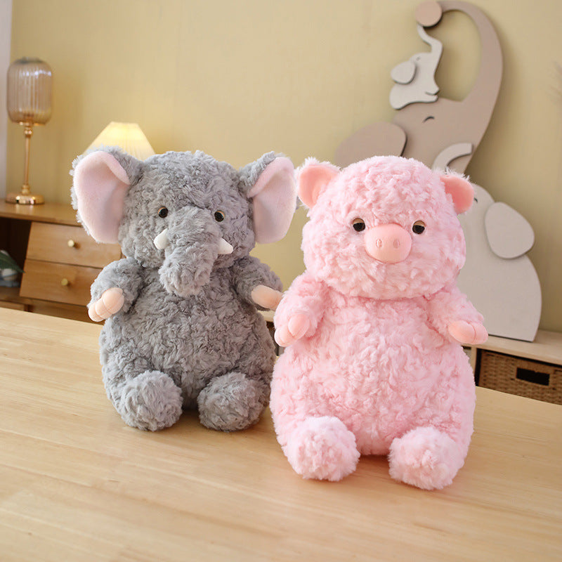 Lazy Series Small Gray Elephant Doll Pig Plush Toy