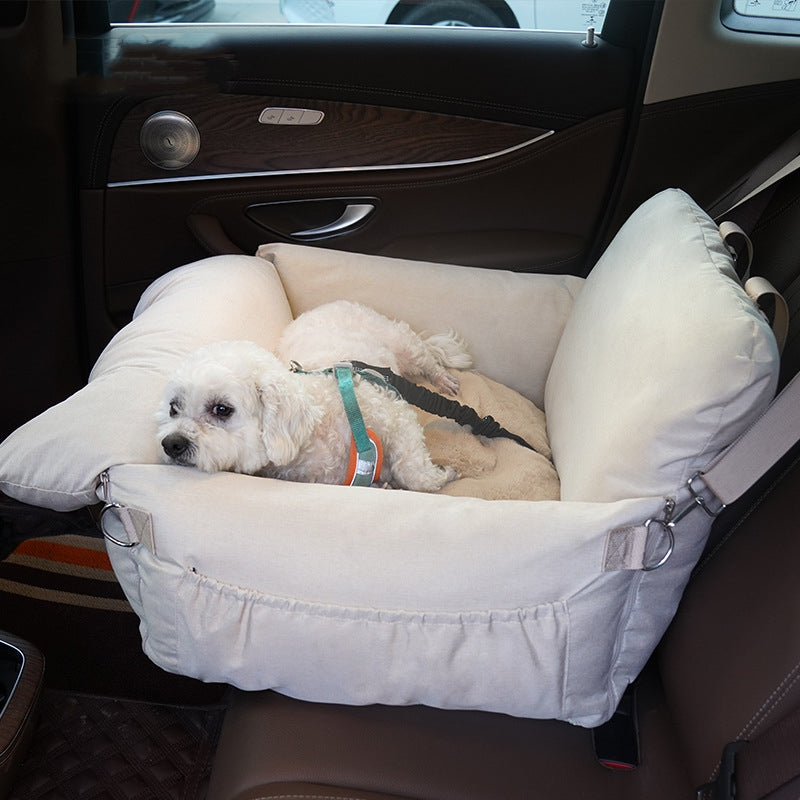 Linen Car Safety Seat Dog Bed